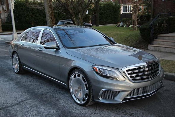 We produced premium quality forged wheels rims for  MERCEDES BENZ S CLASS MAYBACH W222  Our wheels sizes:   Front 22 x 9 ET 31  Rear 22 x 10 ET 35  Finishing: Chrome  Forged wheels can be produced in any wheel specs by your inquiries and we can provide our specs