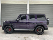 MONOBLOCK WHEELS We produced premium quality forged wheels rims for  MERCEDES BENZ G CLASS G63 G500  Our wheels sizes:   Front 24 x 10 ET 20  Rear 24 x 10 ET 20  Finishing: Glossy Black  Forged wheels can be produced in any wheel specs by your inquiries and we can provide our specs