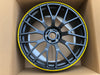 We produced premium quality forged wheels rims for  MERCEDES BENZ CLS CLASS CLS63 AMG C257  Our wheels sizes:   Front 20 x 8 ET 43  Rear 20 x 9 ET 49  Finishing: Matt Black With Yellow Ring  Forged wheels can be produced in any wheel specs by your inquiries and we can provide our specs