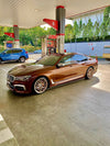 We produced premium quality forged wheels rims for  BMW 7 SERIES G12  Our wheels sizes:   Front 21 x 9 ET 25  Rear 21 x 10.5 ET 35  Finishing: Frozen Gold  Forged wheels can be produced in any wheel specs by your inquiries and we can provide our specs
