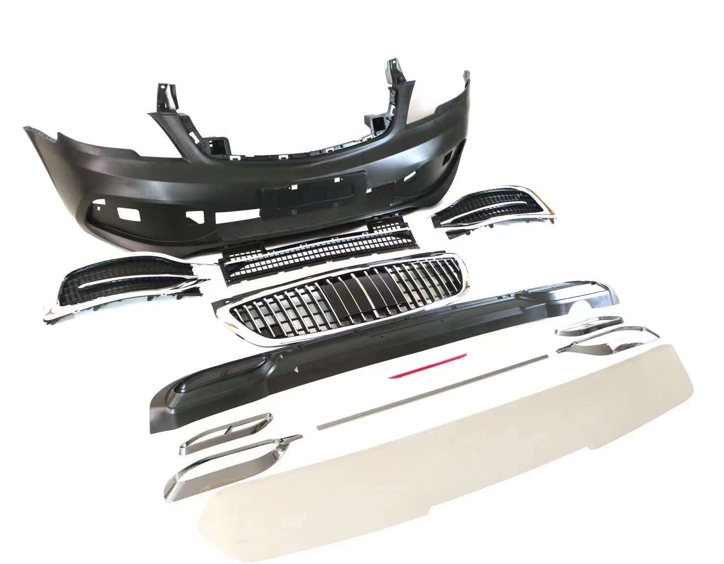Conversion Body Kit For Mercedes Benz Vito 2009 - 2014 W639 to V-Class W 447 2015+  Set include:  Hood HeadLights Side Fenders Front Bumper Assembly Material: Plastic  Note: Professional installation is required