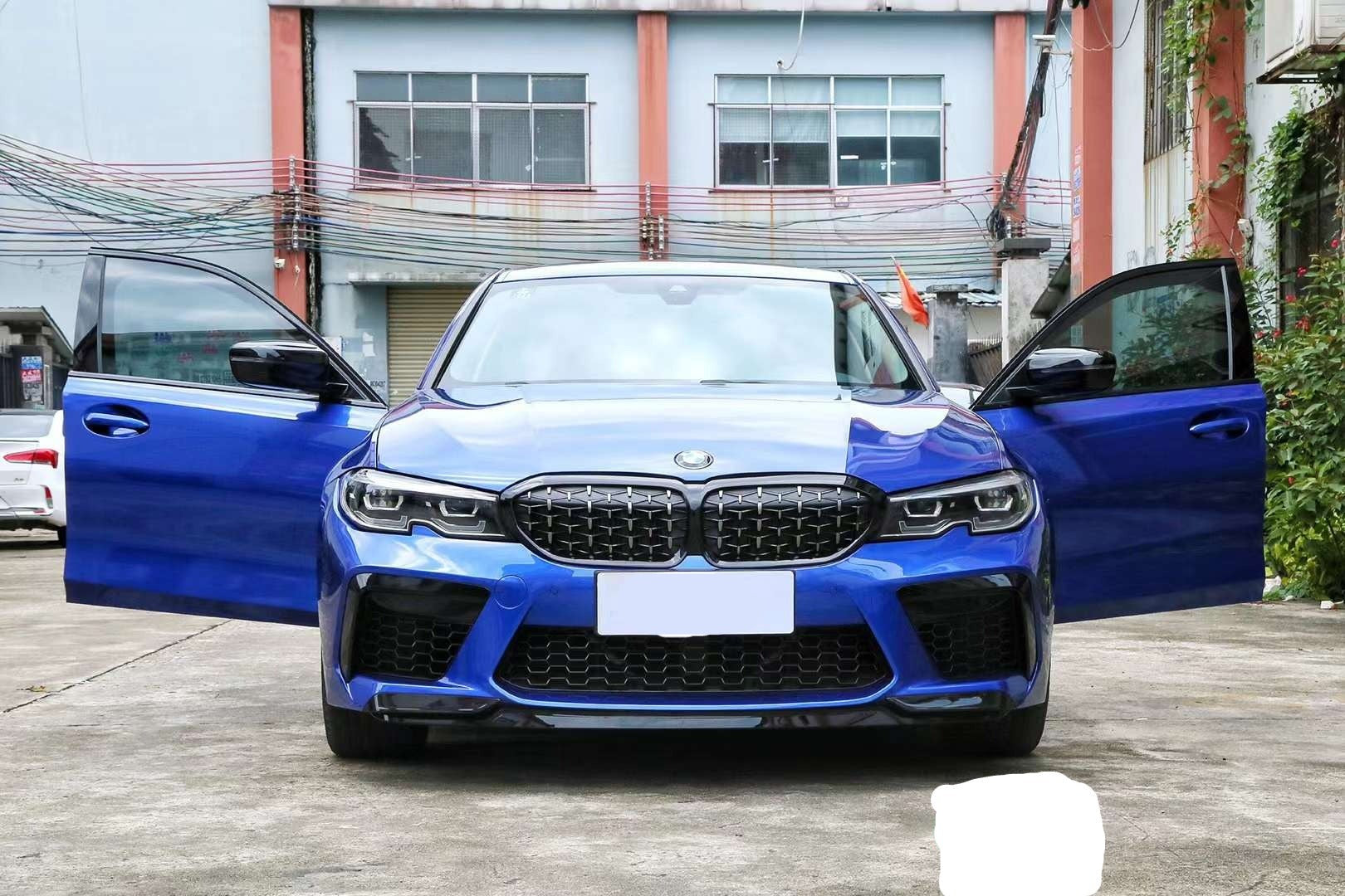 Give Your BMW 3 Series (2019-2021 G20 G21) A Mean M8 Look With This Front Bumper Kit! Unpainted Polypropylene