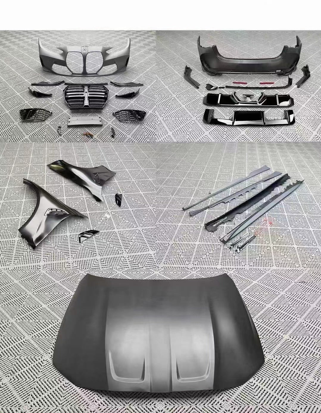 CONVERSION BODY KIT for BMW 4 SERIES G20 G22 G26 G23 to M4 G82 2020+  Set includes:  Front Bumper Assembly Front Grille Side Skirts Hood/Bonnet Rear Diffuser Rear Bumper Assembly
