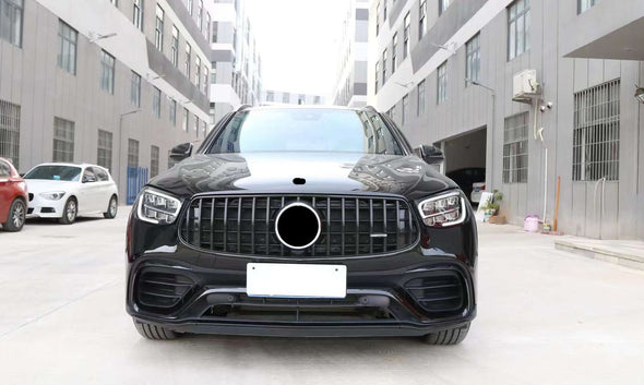 Conversion Body Kit For Mercedes Benz GlC x253 to GLC63S  Set include: Front Bumper Assembly Front Grille Wheel Archs Side Skirts Rear Bumper Assembly Exhaust Tips Material: Plastic