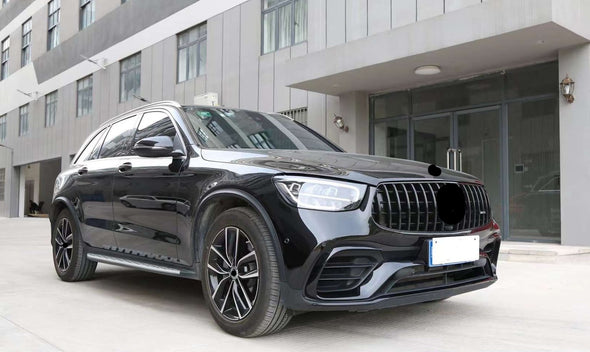 Conversion Body Kit For Mercedes Benz GlC x253 to GLC63S  Set include: Front Bumper Assembly Front Grille Wheel Archs Side Skirts Rear Bumper Assembly Exhaust Tips Material: Plastic