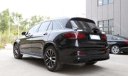 CONVERSION BODY KIT for MERCEDES BENZ GLC X253 2020 - 2022 UPGRADE to GLC 63S FACELIFT

Set includes:
Front Bumper Assembly
Front Grille
Side Fender Flares
Side Skirts
Rear Bumper Assembly
Exhaust Tips

Material: Plastic

Note: Professional installation is required