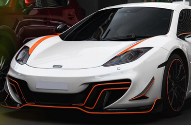 DMC Dry Carbon Body Kit For McLaren MP4-12C  Set include:  Front Bumper Front Lip Front Bumper Side Canards Side Skirts Roof Scoop Air Tunnel Rear Diffuser Rear Spoiler/Wing Material: Dry Carbon  Note: Professional installation is required