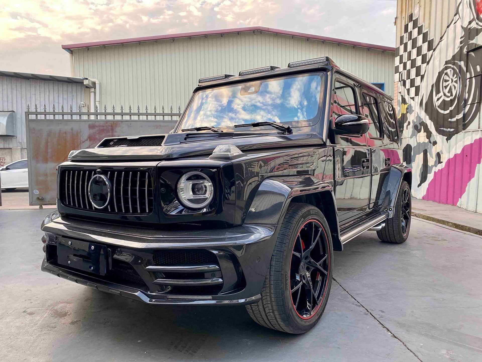 Dry Carbon Fiber Wide Body Kit for Mercedes-Benz G-Class W463A W464 2018+

Set includes:

Front Bumper
LED DRL
Hood | Bonnet
Front Fender Flares
Front Door Panels
Rear Fender Flares
Rear Door Panels
Rear Bumper
Roof Light bar with LED DRL
Roof Spoiler

Material: Dry Carbon Fiber

NOTE: Professional installation is required

Payment ►
Visa
Mastercard
PayPal with a credit card (add 4.4% at checkout)
Payoneer
Cryptocurrency
Shipment ►
By express DHL/UPS/TNT/FedEx
To the local international airport
Special line
