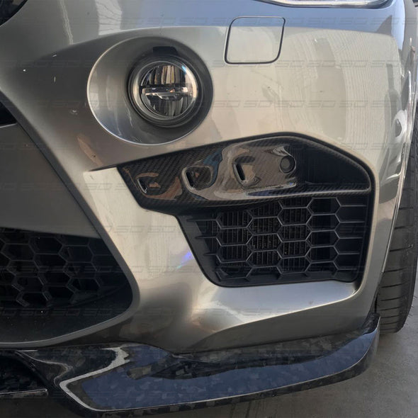 Dry Carbon Front Bumper Vent Cover For BMW X5M F85 X6M F86  Set include:    Front Bimper Vent Cover Material: Dry Carbon