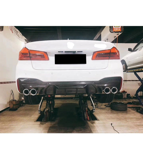 Dry Carbon Rear Diffuser For BMW 5 Series G30 G38 2017-2020  Set Include:  Rear Duffuser Material: Dry Carbon  NOTE: Professional installation is required.