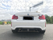K Style Dry Carbon Rear Diffuser With LED Light For BMW M2 F87  Set Include:  Rear Diffuser With LED Light Material: Dry Carbon  NOTE: Professional installation is required.