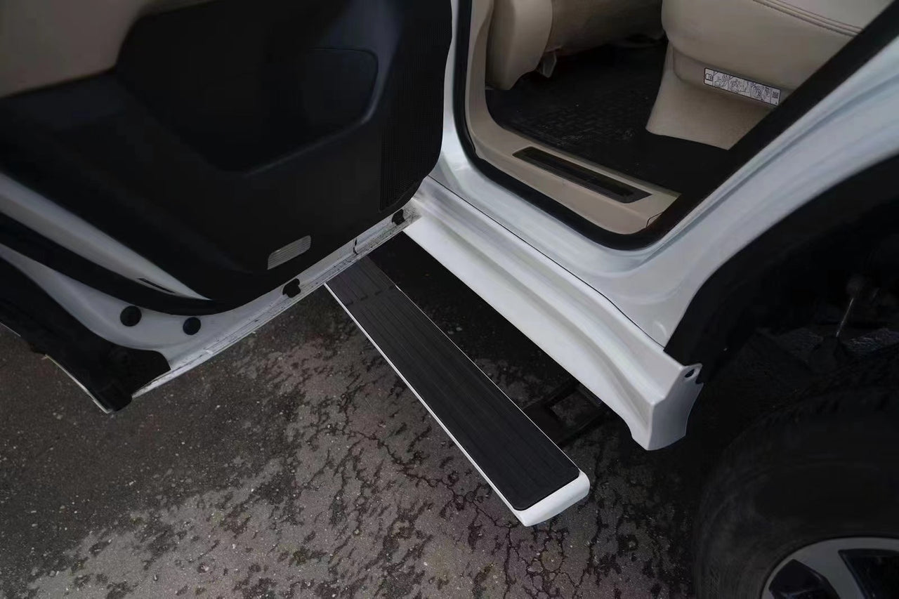 ELECTRIC SIDE STEP for LAND CRUISER 300 LC 300 2021
Set includes:
Side Step Bars
Electric Motors with Brackets
Fixing Accessories/Control Unit
Note:Professional installation is required. Professional electrician is required.
Payment ►
Visa
Mastercard
PayPal with a credit card (add 4.4% at checkout)
Payoneer
Cryptocurrency
Shipment ►
By express DHL/UPS/TNT/FedEx
To the local international airport
Special line by air
Special line by the sea
To Europe and the UK by train
Please let us know which shipping