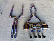 Aggressive sporty sound VALVED EXHAUST CATBACK MUFFLER with exhaust tips for BMW M3 G80 M4 G82 2021+ (Engine:3.0)  Valved exhaust, meaning that has remote, controlled valves - allowing a switch between an aggressive loud sports sound and a sound that is closer to the OEM sound  Set include:   Front pipes Center pipes Mufflers with valves Exhaust tips