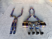 Aggressive sporty sound VALVED EXHAUST CATBACK MUFFLER with exhaust tips for BMW M3 G80 M4 G82 2021+ (Engine:3.0)  Valved exhaust, meaning that has remote, controlled valves - allowing a switch between an aggressive loud sports sound and a sound that is closer to the OEM sound  Set include:   Front pipes Center pipes Mufflers with valves Exhaust tips