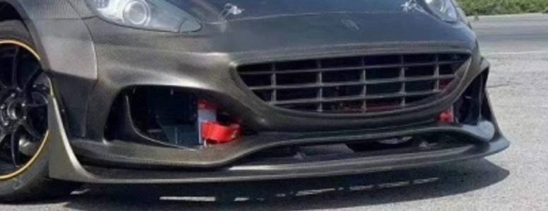 FRP Front Bumper With Carbon Lip For Ferrari California 2009-2014   Set include: Front Bumper with Lip Material: Fiber Glass and Dry Carbon  NOTE: Very Professional installation is required.
