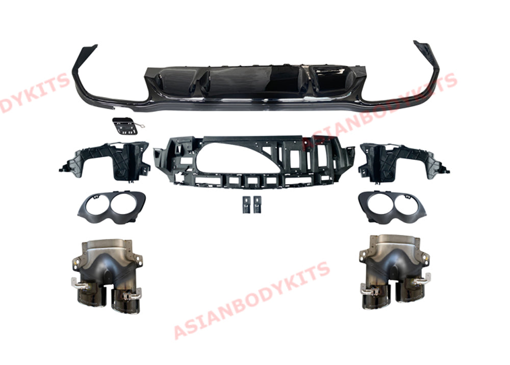 REAR DIFFUSER WITH BLACK EXHAUST TIPS for MERCEDES BENZ E-CLASS W213 E53 2020+
