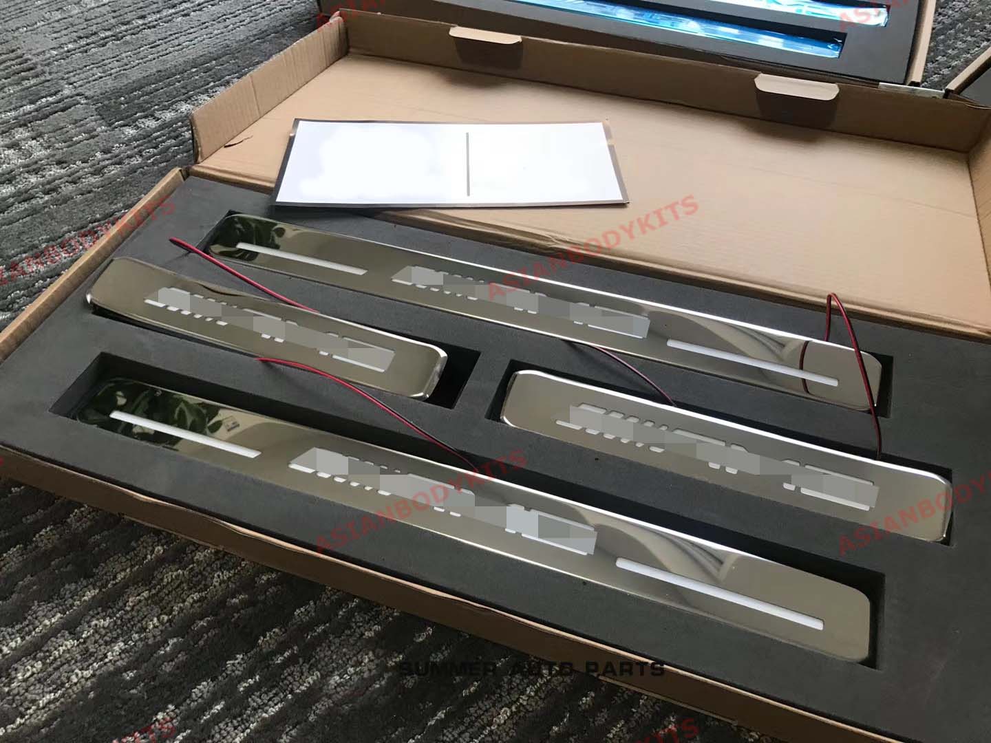 SILVER PAINTED ILLUMINATED DOOR SILL TRIM COVERS for MERCEDES BENZ G CLASS W463A W464 2018 - 2023

Set includes:

2 pcs for Front Doors
2 pcs for Rear Doors

Note: Professional installation is required. Need to remove OEM door sills