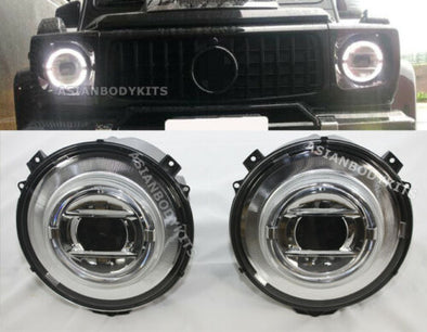 for Mercedes Benz G-class W463 Chrome LED Headlights W464 style 2007 - 2017