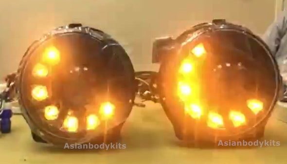 for Mercedes Benz G-class W463 Black LED Headlights with TURN FUNCTION 86 - 06 - Forza Performance Groupfor Mercedes Benz G-class W463 Black LED Headlights with TURN FUNCTION 1986 - 2006