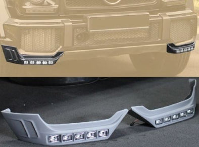 for Mercedes Benz W463 G class G63 FRONT splitters add-on with LED DRL (M-style)