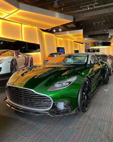 MANSORY Forged Carbon Body Kit For Aston Martin DB 11  Set include:    Front Bumper Front Grille Front Lip Side Skirts Mirror Covers Rear Bumper Hood Bonnet Trunk Spoiler Material: Forged Carbon