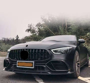 Forza Carbon Front Lip For Mercedes Benz AMG GT43 GT50 GT53 GT63  Set include:  Front Lip Material: Carbon  Note: Professional installation is required