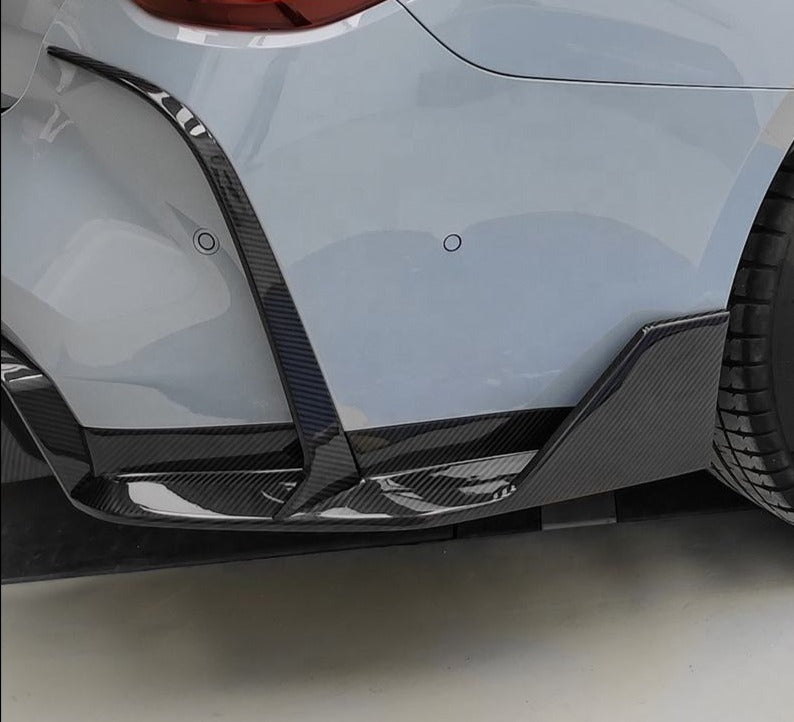 Forza Dry Carbon Rear Bumper Canards For BMW M4 G82/G83 2020+  Set include:  Canards Material: Dry Canards  Note: Professional installation and electrician are required