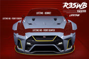 Darwinpro 2008-2020 Nissan GTR R35 CBA/DBA/EBA BKSSII Style Partial Carbon Fiber Full Wide Body Kit