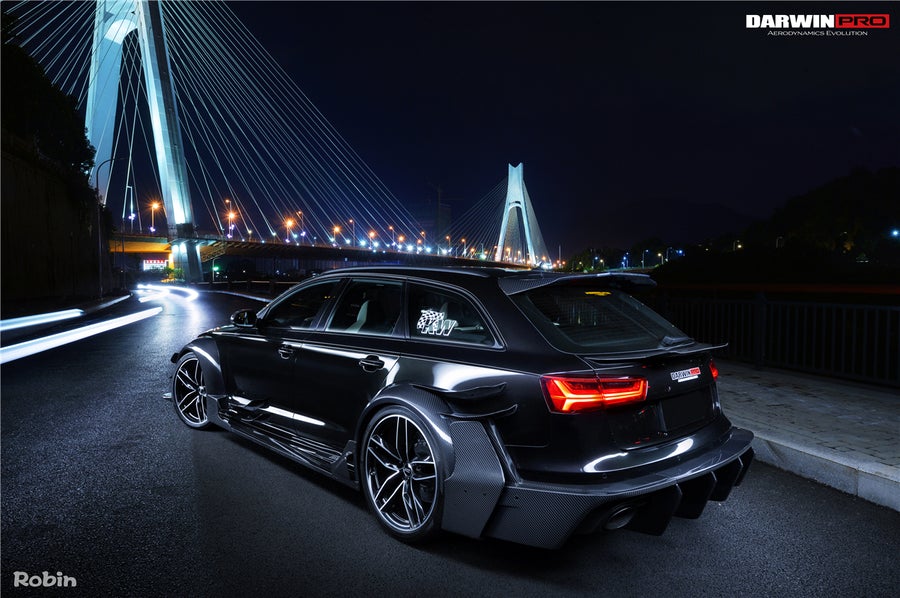 DARWINPRO AERODYNAMICS PCF8363BKSS FULL KIT WITH HOOD 2013-2018 Audi RS6 Avant Bkss Style Wide Body Full Body Kit