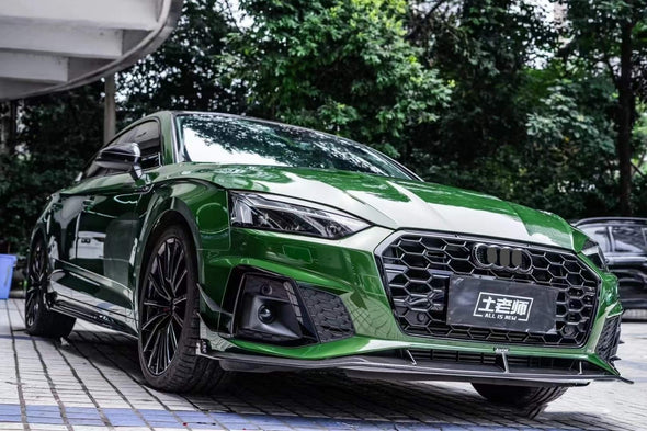 KARBEL CARBON BODY KIT FOR AUDI A5/S5 F5 2020+  Set include:  Front Lip Side Skirts Spoiler Rear Diffuser with Tips Material: Carbon Fiber  NOTE: Professional installation is required.