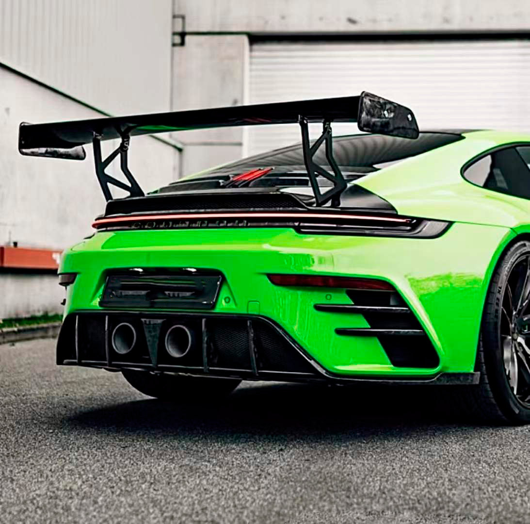 FULL DRY CARBON BODY KIT V3 for PORSCHE 911 992 2018+  Set includes:  Front Lip Front Bumper Vents Side Skirts Hood/Bonnet Spoiler Rear Bumper Mirror Covers Trunk Spoiler Exhaust Tips