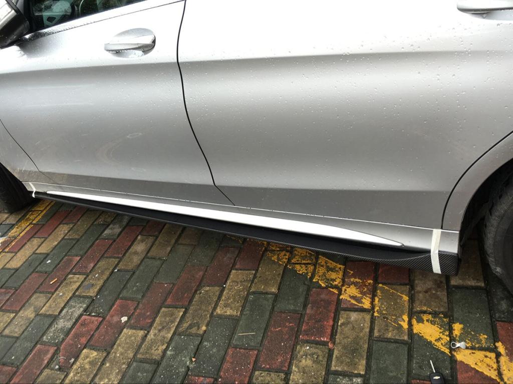 Carbon Fiber Front side skirts body kit for Mercedes W205 sport bumper only