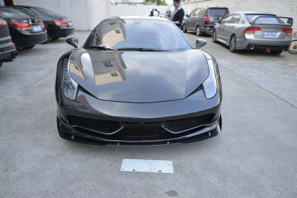 Carbon Fiber Front Canard Bumper Fins for Ferrari 458 Base Coupe 2-Door 11-13