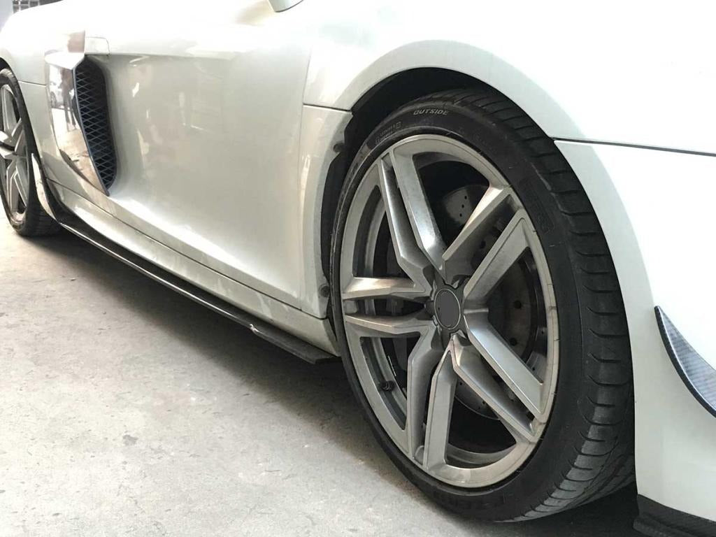 Carbon Fiber Car Side Skirts Extensions for Audi R8 Type 42 2007 - 2015
