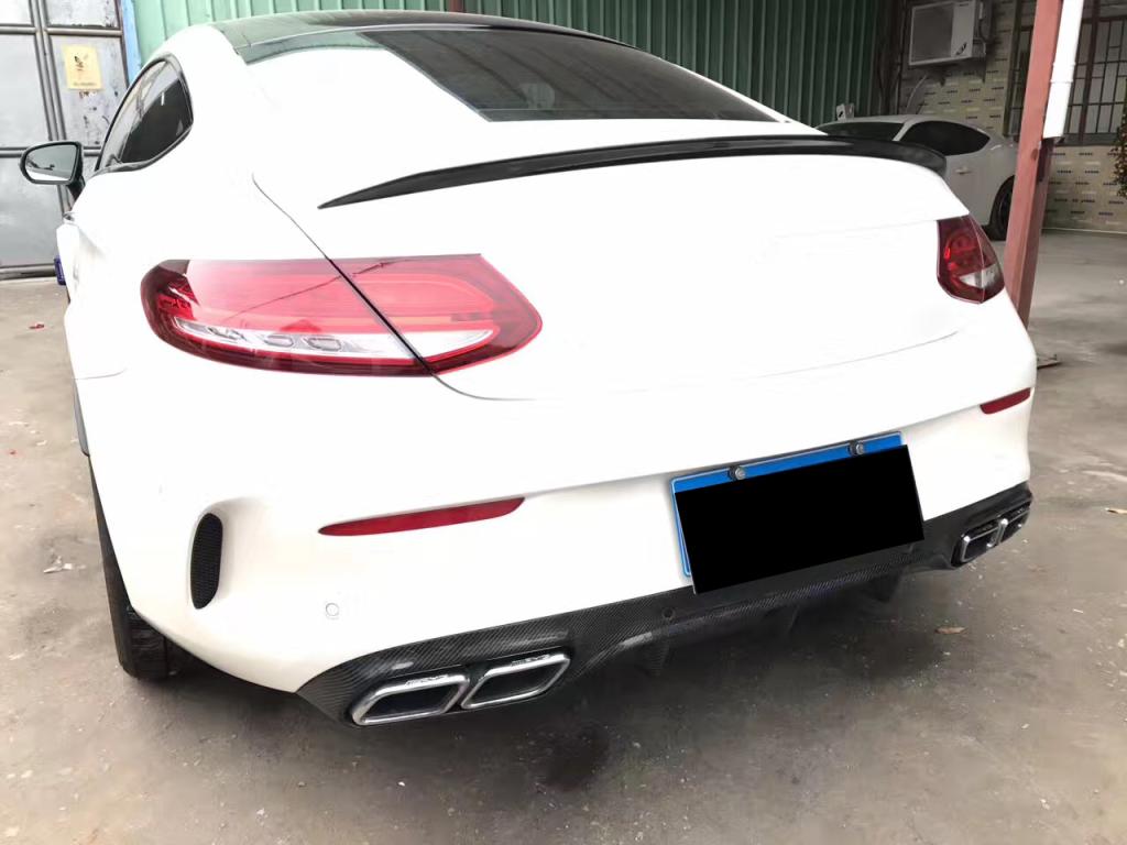Carbon fiber Car Diffuser for Mercedes Benz W205 C63 AMG Coupe 2-Door 15 - 17 (Fit:W205 Coupe)