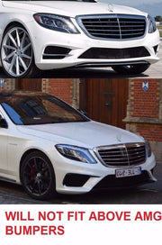 LED DAYTIME RUNNIG LIGHTS and BUMPER TRIMS for MERCEDES BENZ S CLASS W222 2013 - 2017

Set includes:

Сentral Trim Insert for the Front Bumper
Side Meshes with LED DRL for the Front Bumper. (LED DRL have sequential turning function)
Chrome Trim Lip for the Rear Bumper

FITMENT: Will not fit AMG PACKAGE Bumpers, Only fits stock bumpers

COLOR: Chrome with Black Insert
