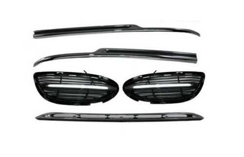 LED DAYTIME RUNNIG LIGHTS and BUMPER TRIMS for MERCEDES BENZ S CLASS W222 2013 - 2017

Set includes:

Сentral Trim Insert for the Front Bumper
Side Meshes with LED DRL for the Front Bumper. (LED DRL have sequential turning function)
Chrome Trim Lip for the Rear Bumper

FITMENT: Will not fit AMG PACKAGE Bumpers, Only fits stock bumpers

COLOR: Chrome with Black Insert

