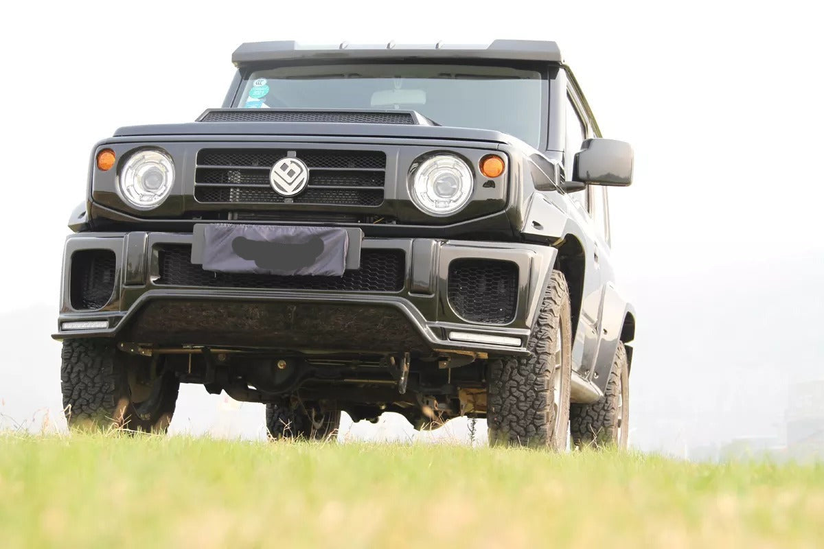 liberty walk Body Kit For Suzuki Jimny JB64  Set include:    Front Bumper Front Grille Wide Fenders Rear Spoiler/Wing Front Roof Spoiler Hood/Bonnet NOTE: Professional installation is required