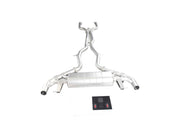 VALVED EXHAUST CATBACK MUFFLER for MERCEDES-BENZ AMG GLC 63 4.0T 2015 - 2019  Set includes:  Center pipes Muffles with valves Exhaust tips Valve control box with remote control (you may also reuse your factory exhaust valve motors)