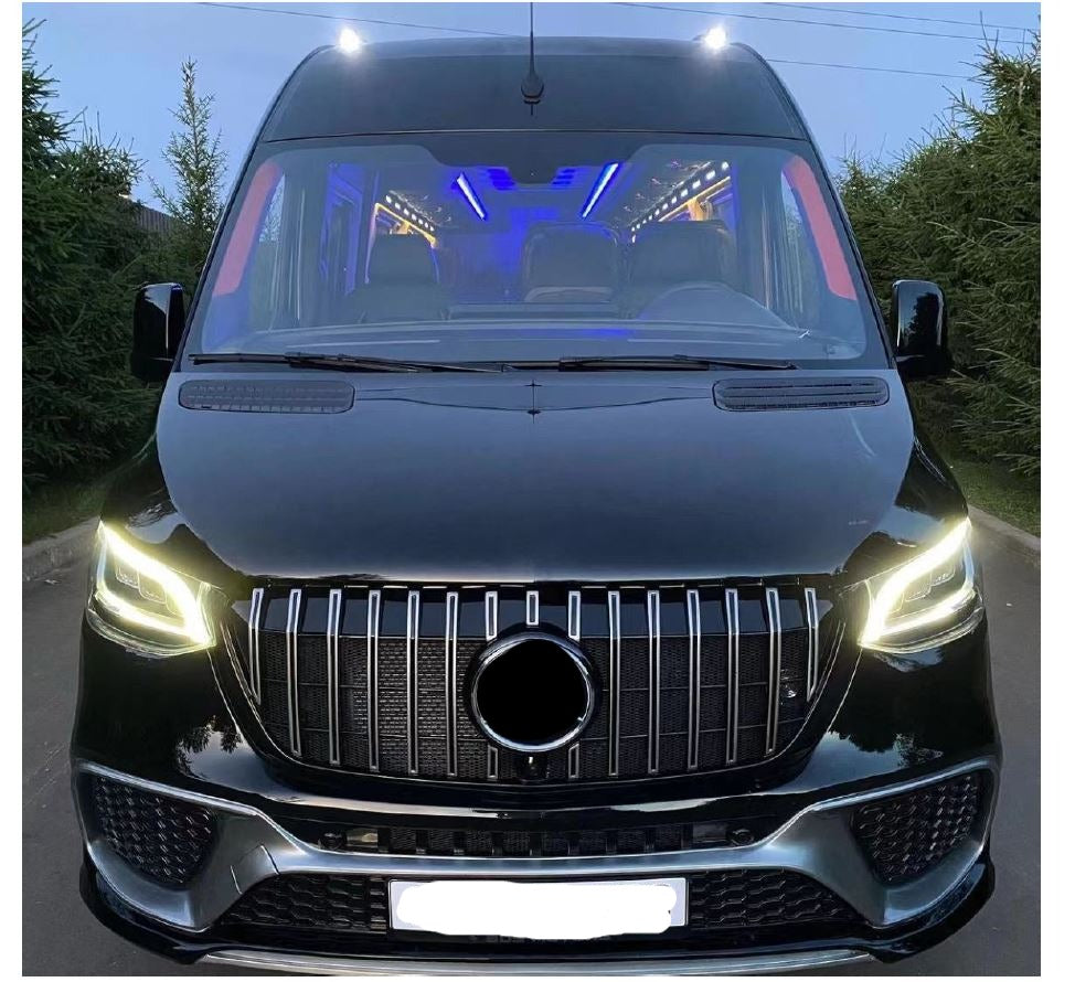 Aftermarket front grille for Mercedes Benz Sprinter  Set include:  Front grille Material: Plastic