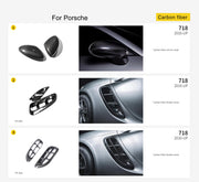 Carbon Parts For Porsche 718 [982] 2016 +  Mirror Cover, Fender Vents  Set include:  Mirror Cover  Fender vents 