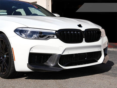 MP Style Dry Carbon Front Bumper Corner For BMW M5 F90 2017-2020  Set Include:  Front Bumper Corner Material: Dry Carbon  NOTE: Professional installation is required.