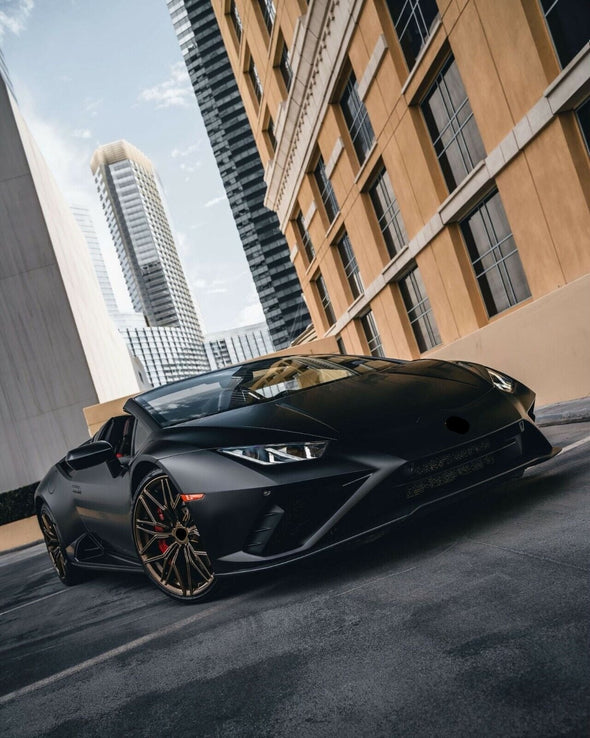 NEW SIAN WHEELS We manufacture premium quality forged wheels rims for   LAMBORGHINI HURACAN in any design, size, color.  Wheels size:  Front 20 x 8.5 ET 37  Rear 20 x 11 ET 36  PCD: 5x112  CB:  Front 57.1  Rear 66.5  Forged wheels can be produced in any wheel specs by your inquiries and we can provide our specs