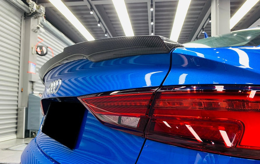 Carbon Fiber Rear Spoiler For Audi A3/S3/RS3 Sedan 8V 2013-2020  Set include:   Rear Spoiler Material: Carbon Fiber / Forged Carbon  NOTE: Professional installation is required 