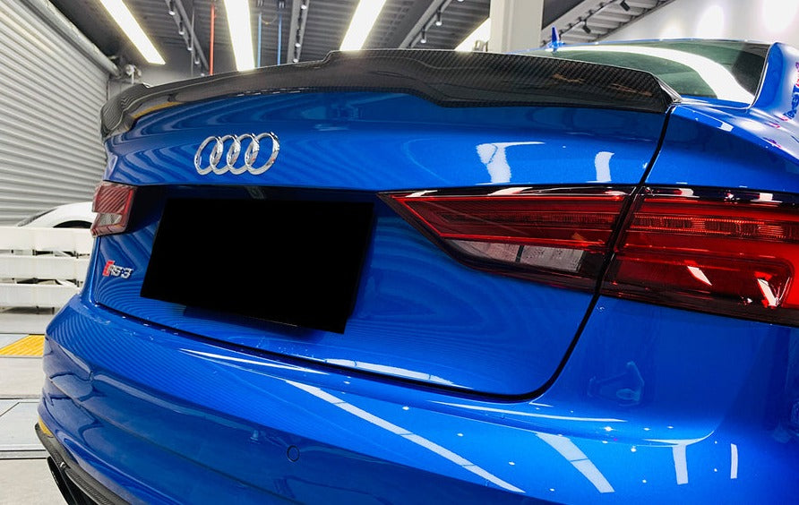 Carbon Fiber Rear Spoiler For Audi A3/S3/RS3 Sedan 8V 2013-2020  Set include:   Rear Spoiler Material: Carbon Fiber / Forged Carbon  NOTE: Professional installation is required 