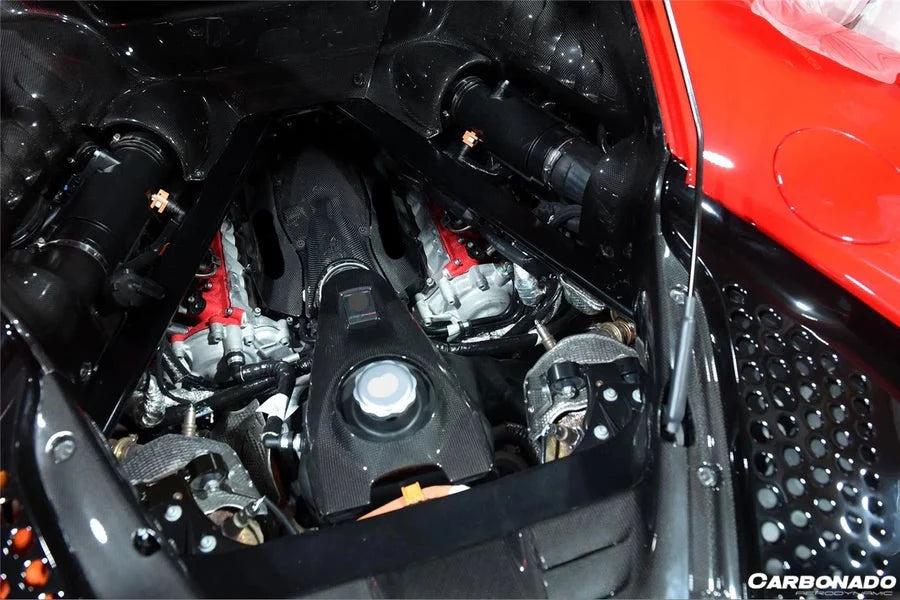 OEM Style Dry Carbon Autoclave Engine Interior For Ferrari SF90 Stradale  Set include:   Engine Interiors Material: Dry Carbon