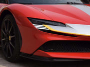CARBON OEM GENUINE PARTS for FERRARI SF90 2021+  Set includes:  Front Lip Front Trims Side Skirts Side Vents Rear Diffuser Rear Spoiler Wing Material: Carbon Fiber  NOTE: Professional installation is required.  Contact us for pricing