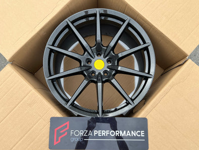 OEM We manufacture premium quality forged wheels rims for  FERARRI 488 PISTA in any design, size, color.  Wheels size:  Front 20 x 9 ET 44  Rear 20 x 11 ET 38  PCD: 5 X 114.3  CB: 67.1  CARBON PRINT  Forged wheels can be produced in any wheel specs by your inquiries and we can provide our specs