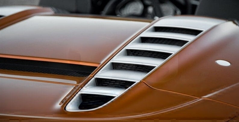 OEM STYLE CARBON FIBER REAR ENGINE HOOD VENTS for AUDI R8 V8 V10 Coupe Spyder 2008 - 2015