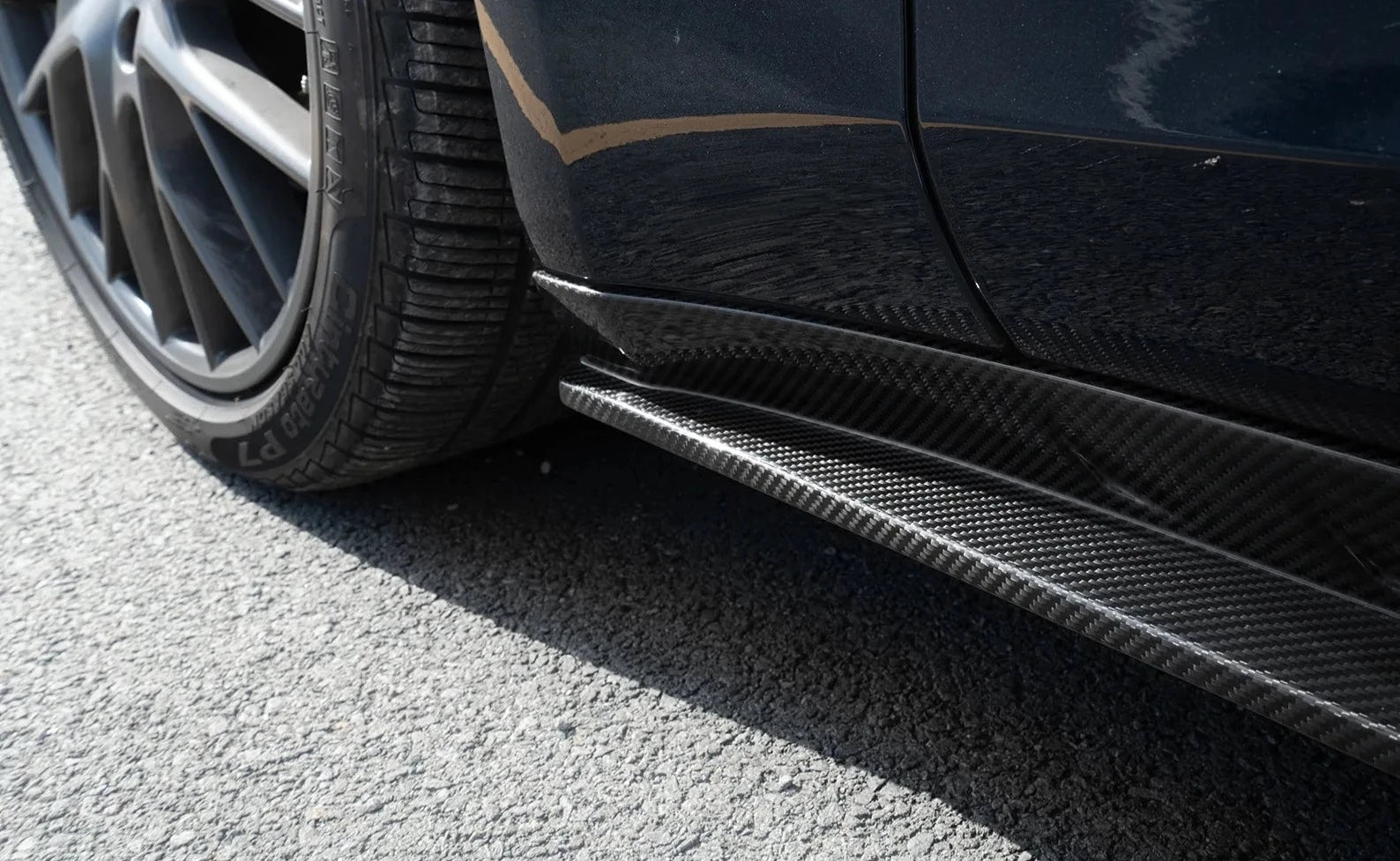 DRY CARBON BODY KIT for PORSCHE PANAMERA 971 2017 - 2023  Set includes:  Front Lip Front Bumper Trims Front Bumper Air Vent Covers Side Air Vent Covers Side Mirror Covers Side Skirts Rear Diffuser Rear Spoiler